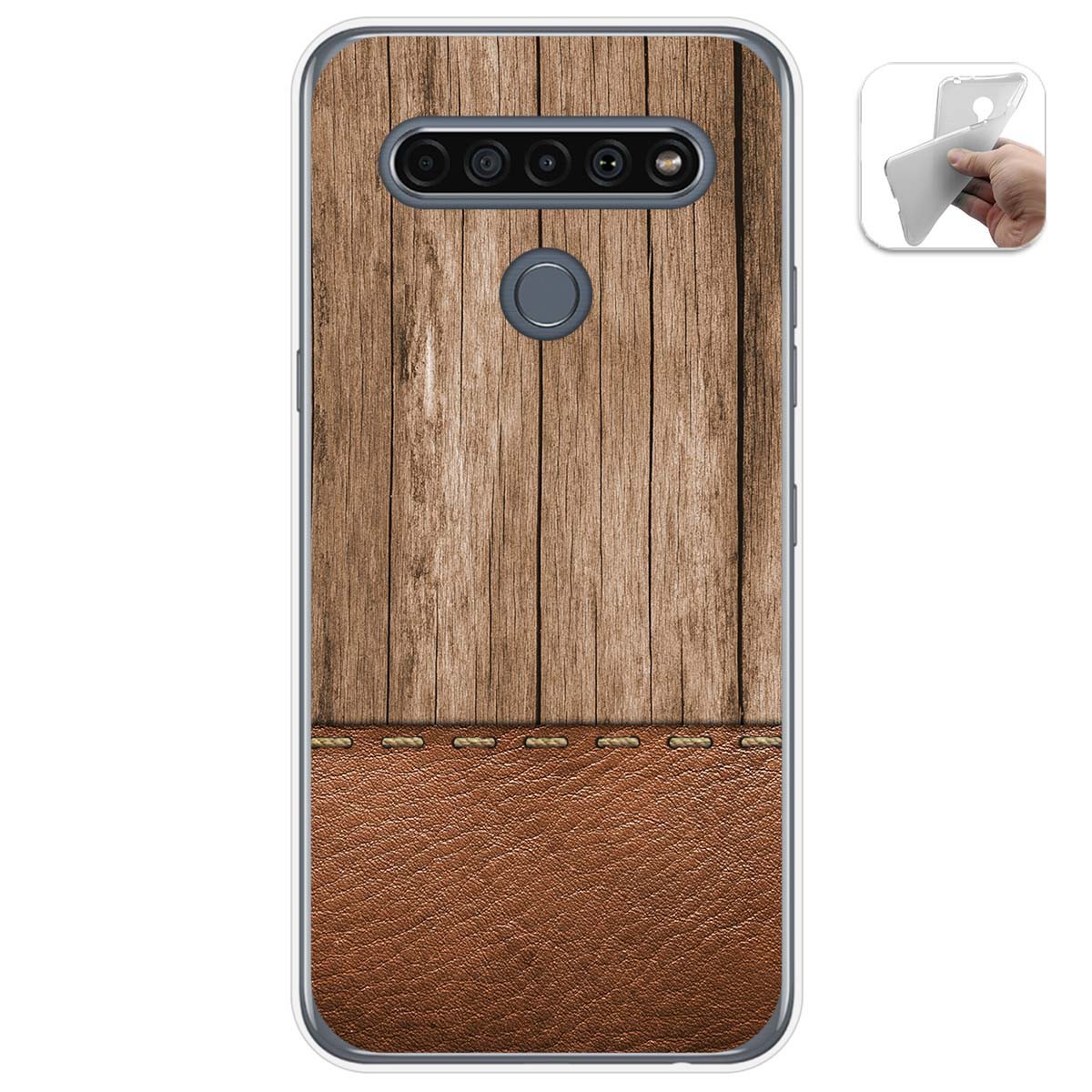 Funda Gel Tpu para Lg K61 diseño Madera 09 Dibujos