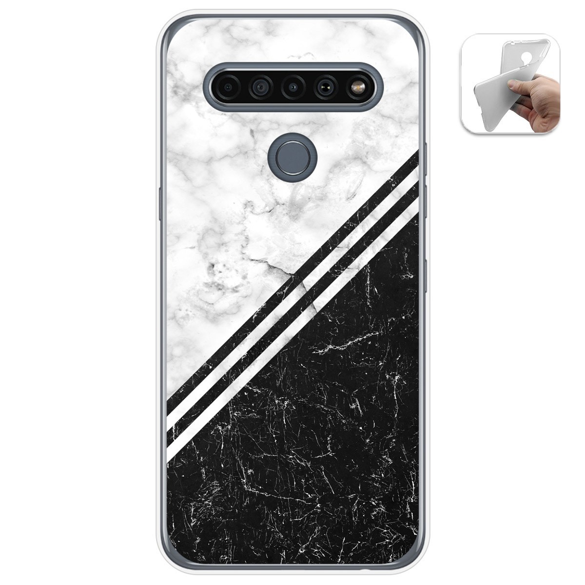 Funda Gel Tpu para Lg K61 diseño Mármol 01 Dibujos