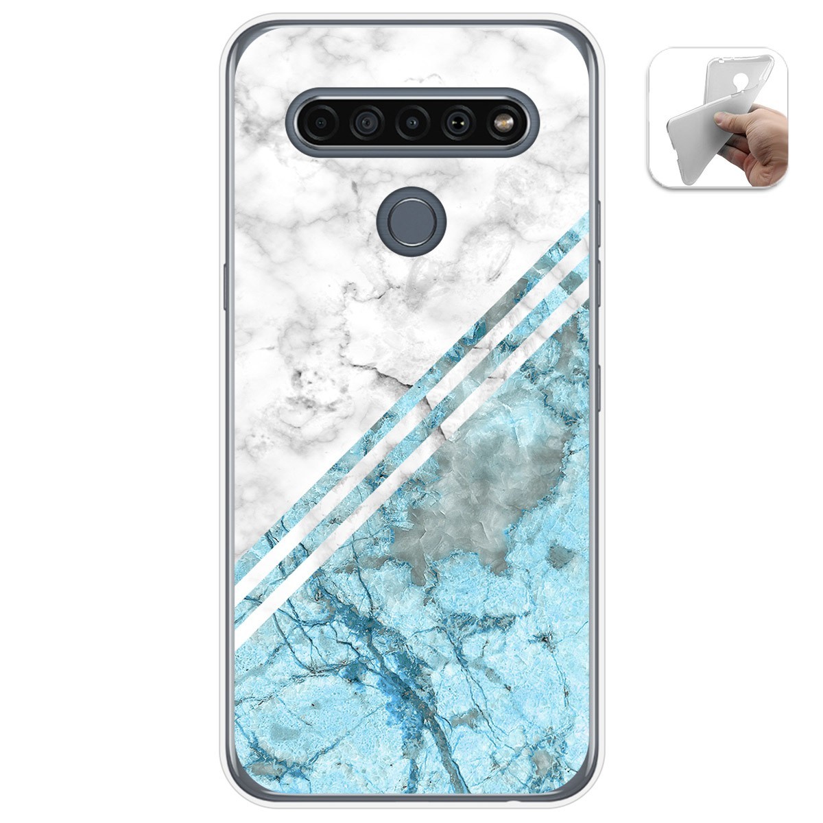 Funda Gel Tpu para Lg K61 diseño Mármol 02 Dibujos