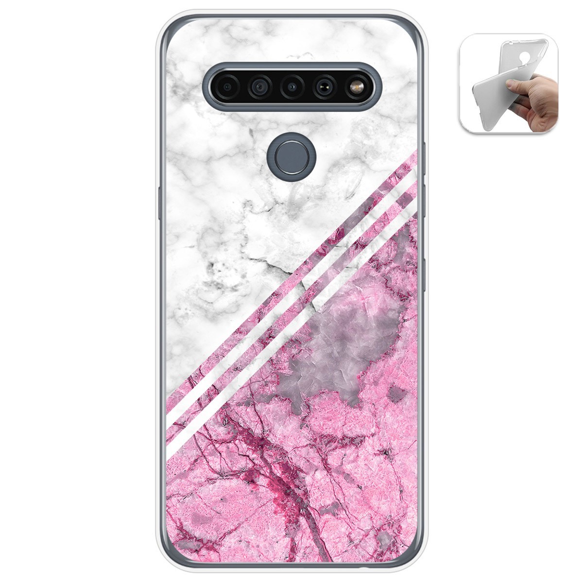 Funda Gel Tpu para Lg K61 diseño Mármol 03 Dibujos