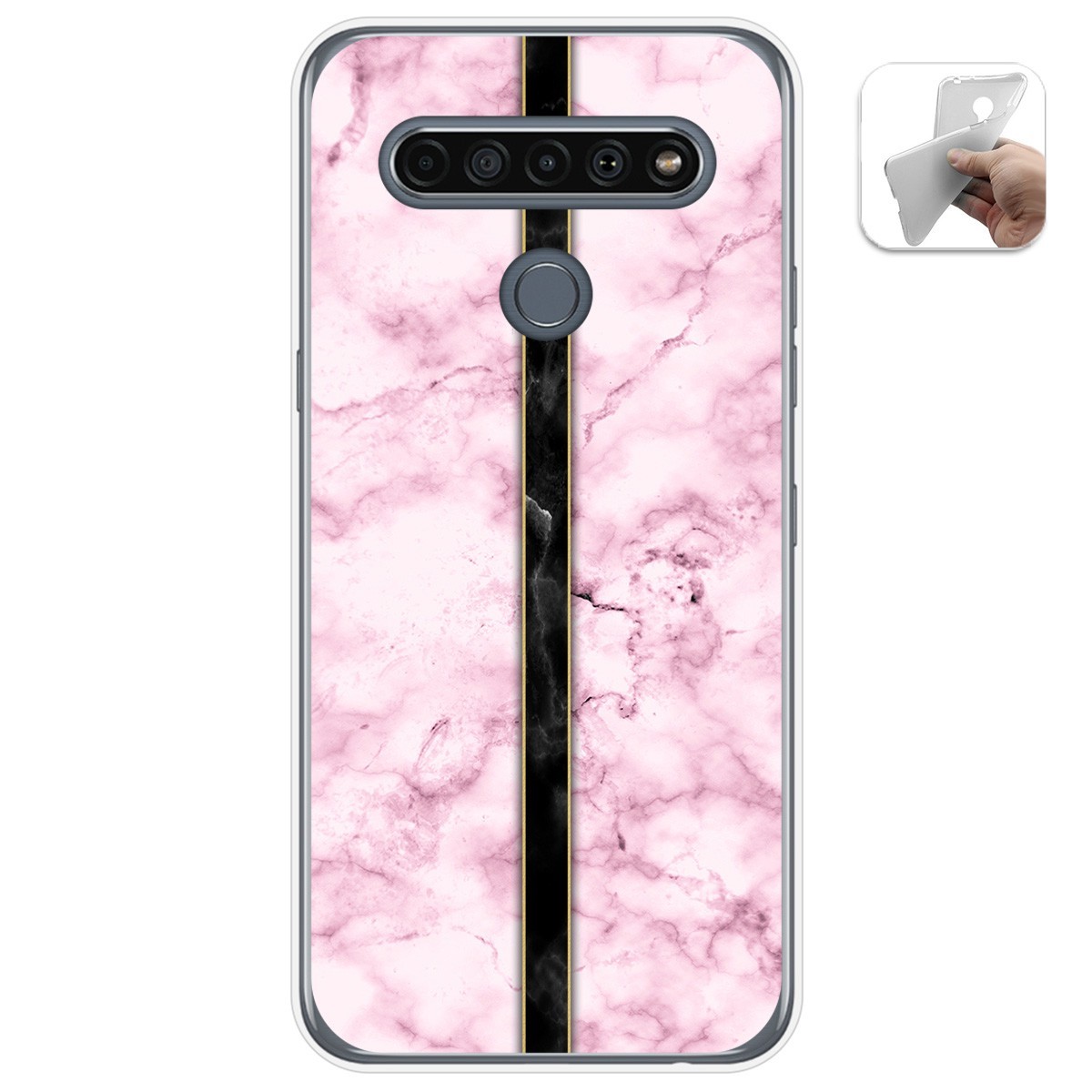 Funda Gel Tpu para Lg K61 diseño Mármol 04 Dibujos