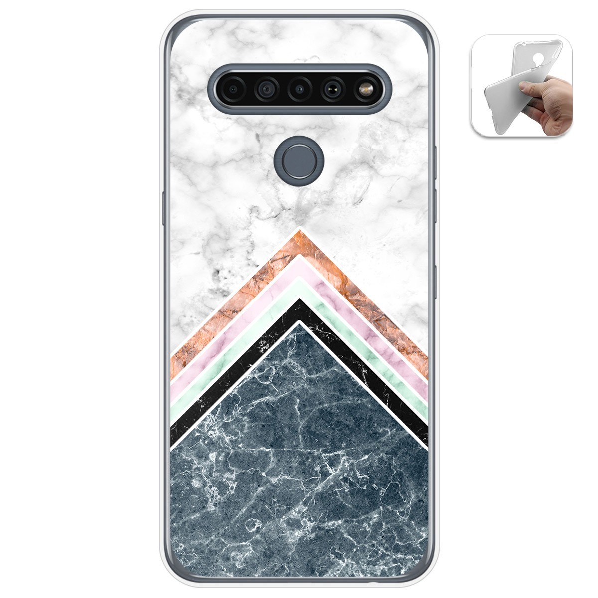 Funda Gel Tpu para Lg K61 diseño Mármol 05 Dibujos