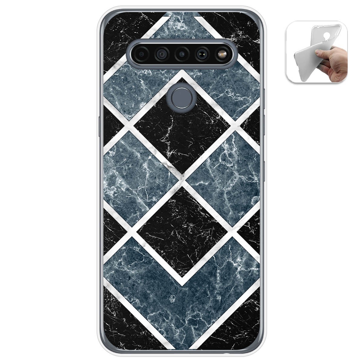 Funda Gel Tpu para Lg K61 diseño Mármol 06 Dibujos