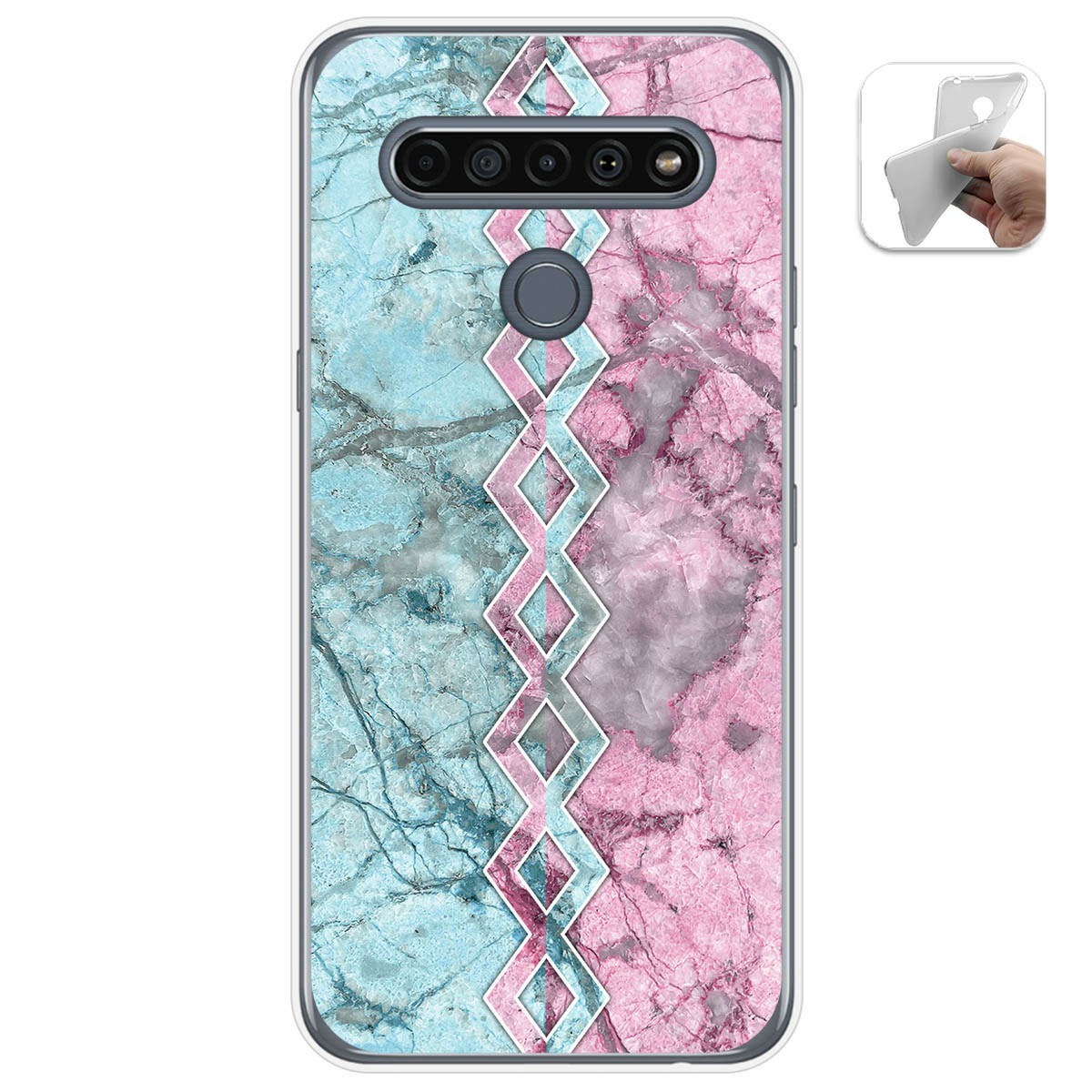 Funda Gel Tpu para Lg K61 diseño Mármol 08 Dibujos