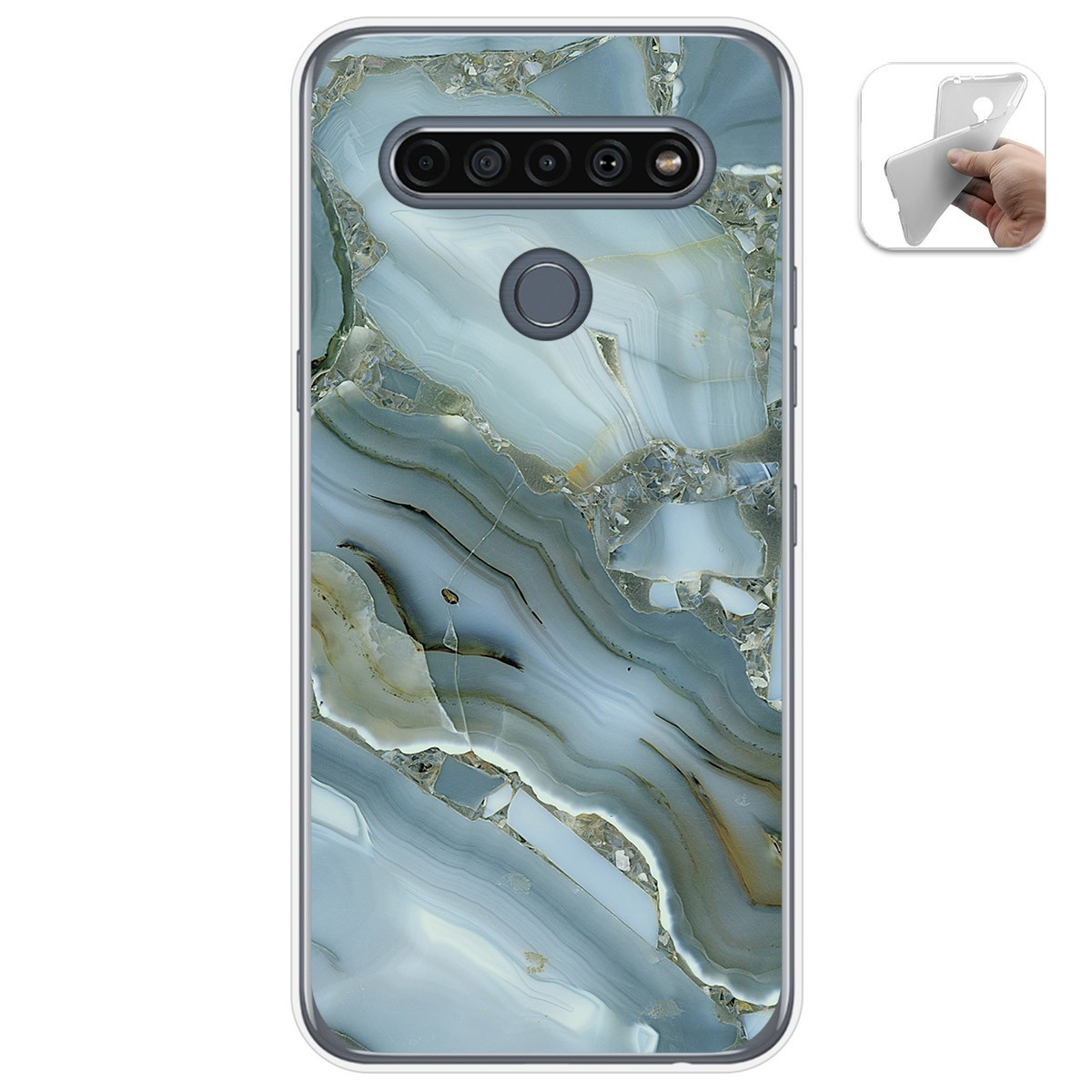 Funda Gel Tpu para Lg K61 diseño Mármol 09 Dibujos