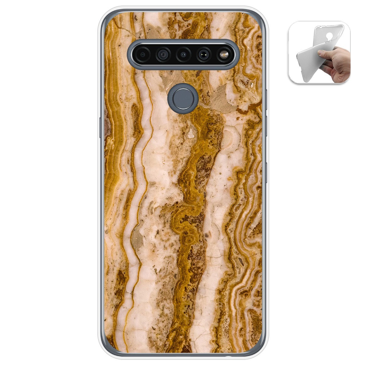 Funda Gel Tpu para Lg K61 diseño Mármol 10 Dibujos