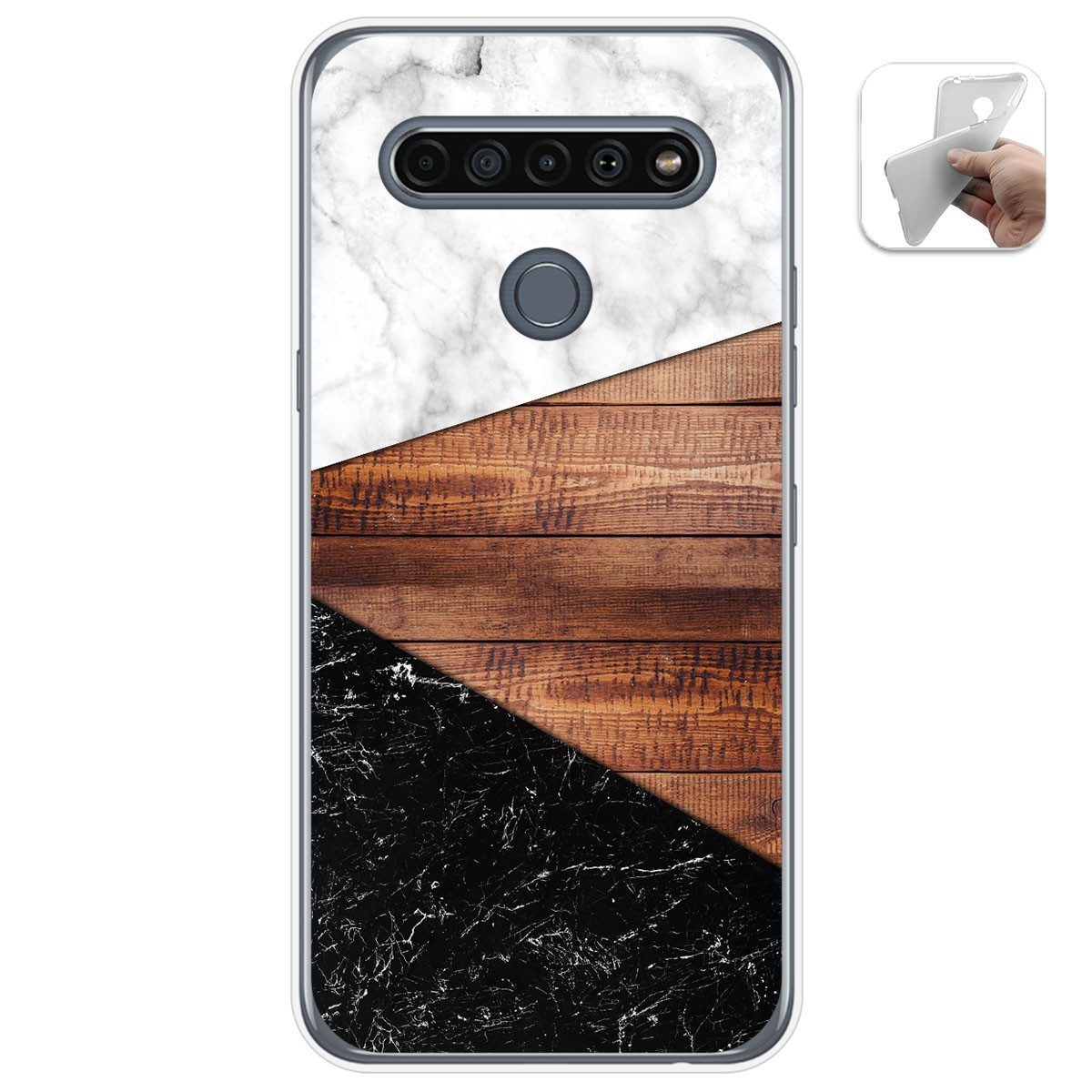 Funda Gel Tpu para Lg K61 diseño Mármol 11 Dibujos