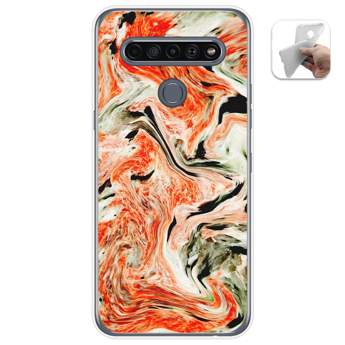 Funda Gel Tpu para Lg K61 diseño Mármol 12 Dibujos