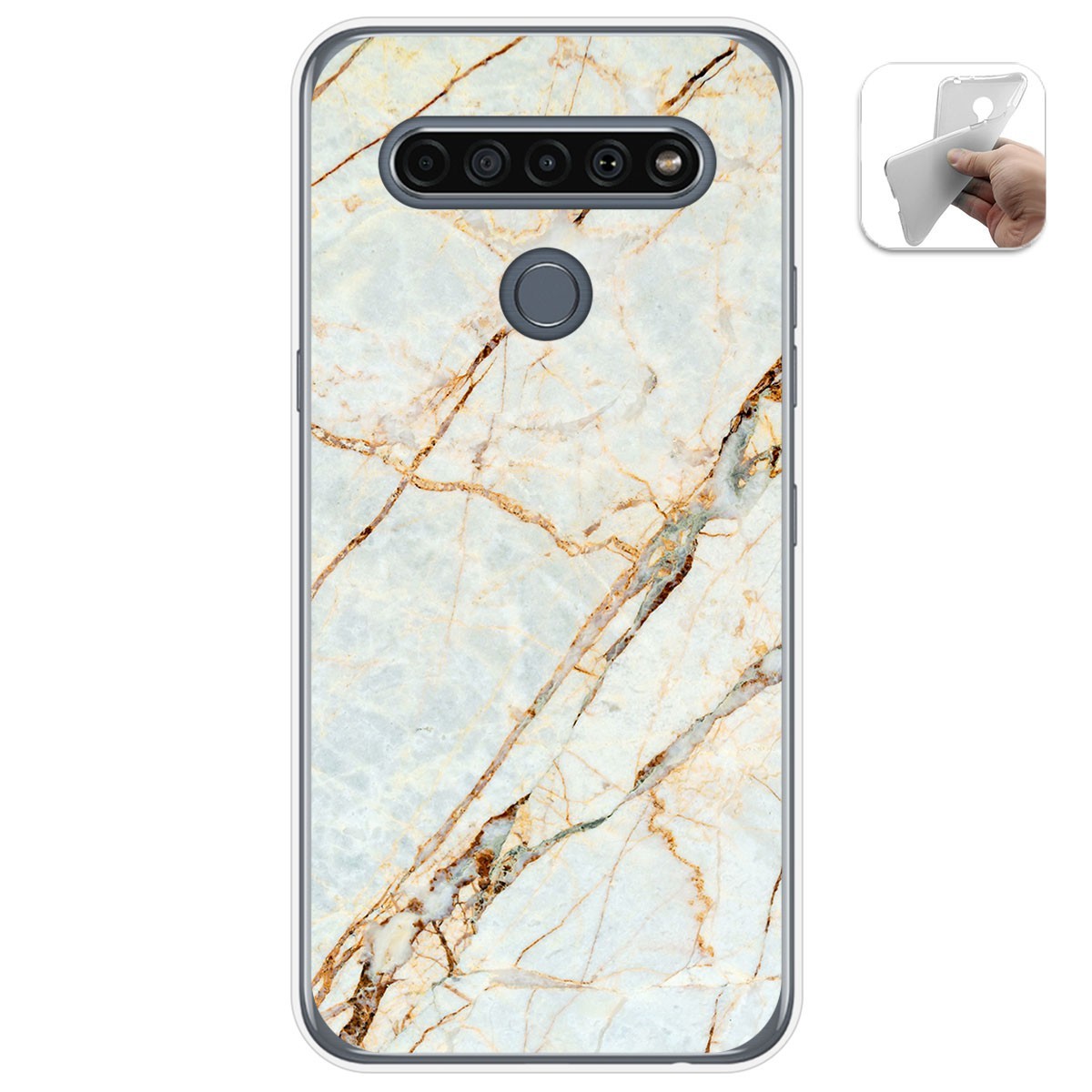 Funda Gel Tpu para Lg K61 diseño Mármol 13 Dibujos