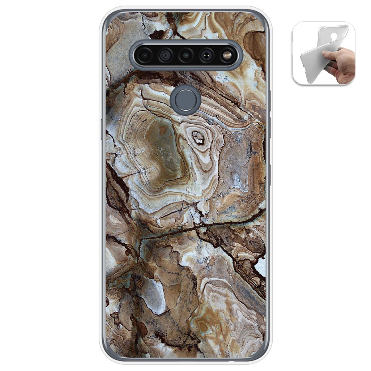 Funda Gel Tpu para Lg K61 diseño Mármol 14 Dibujos