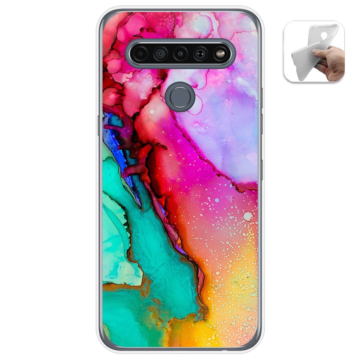 Funda Gel Tpu para Lg K61 diseño Mármol 15 Dibujos