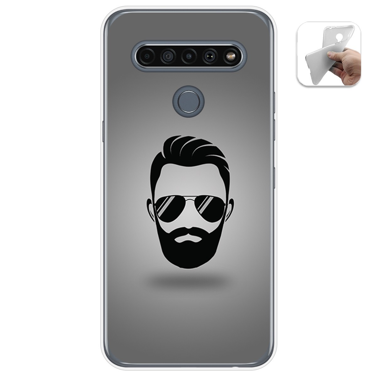 Funda Gel Tpu para Lg K61 diseño Barba Dibujos