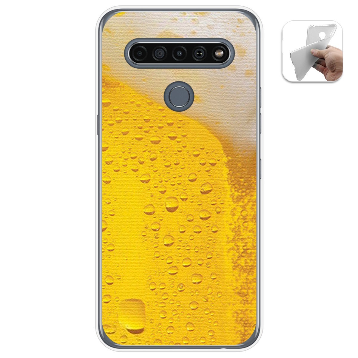 Funda Gel Tpu para Lg K61 diseño Cerveza Dibujos