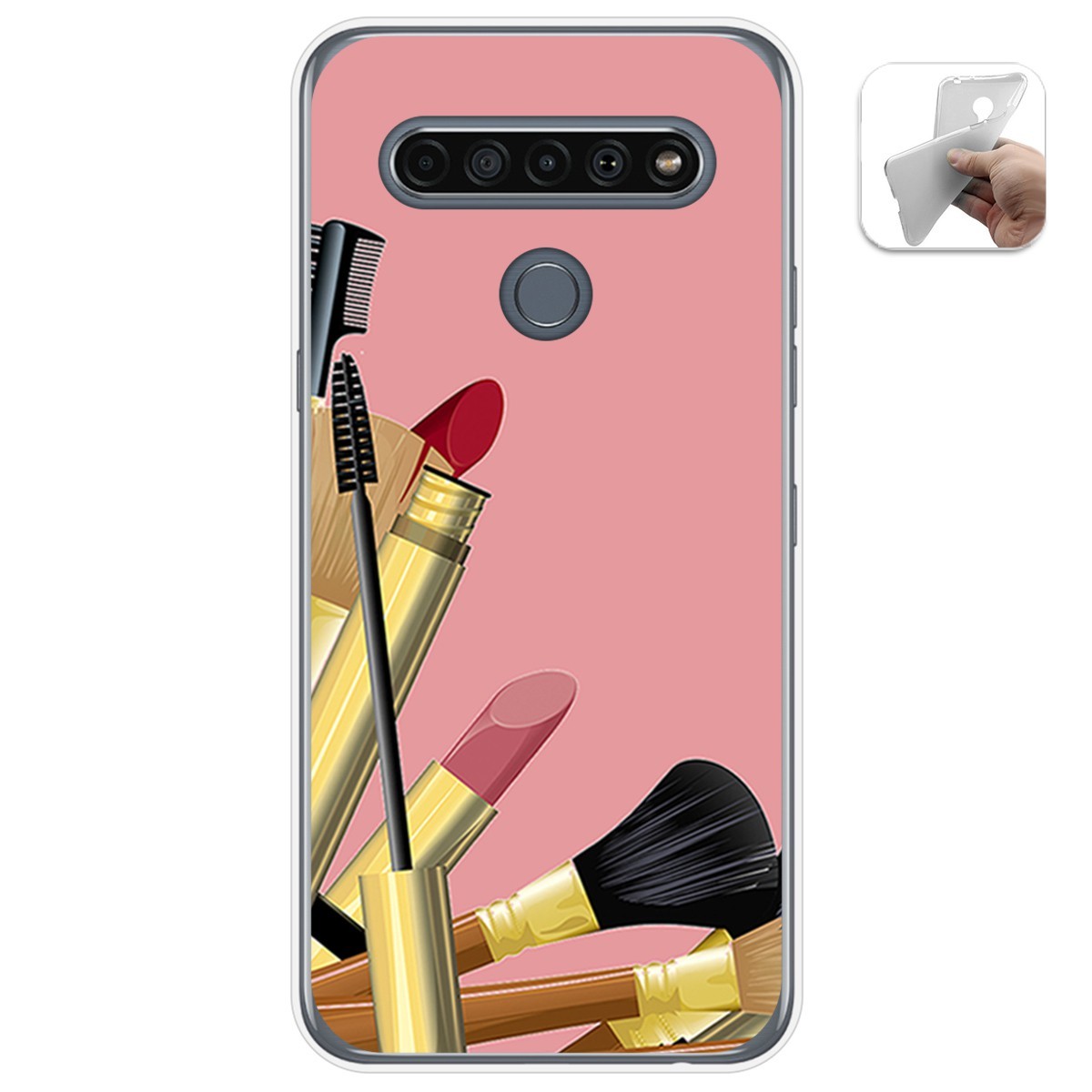 Funda Gel Tpu para Lg K61 diseño Brochas Dibujos