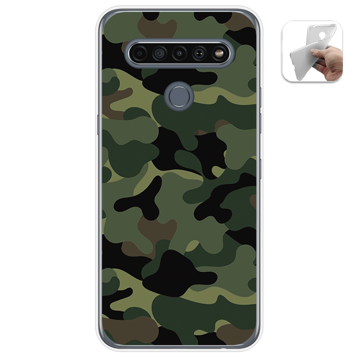 Funda Gel Tpu para Lg K61 diseño Camuflaje Dibujos