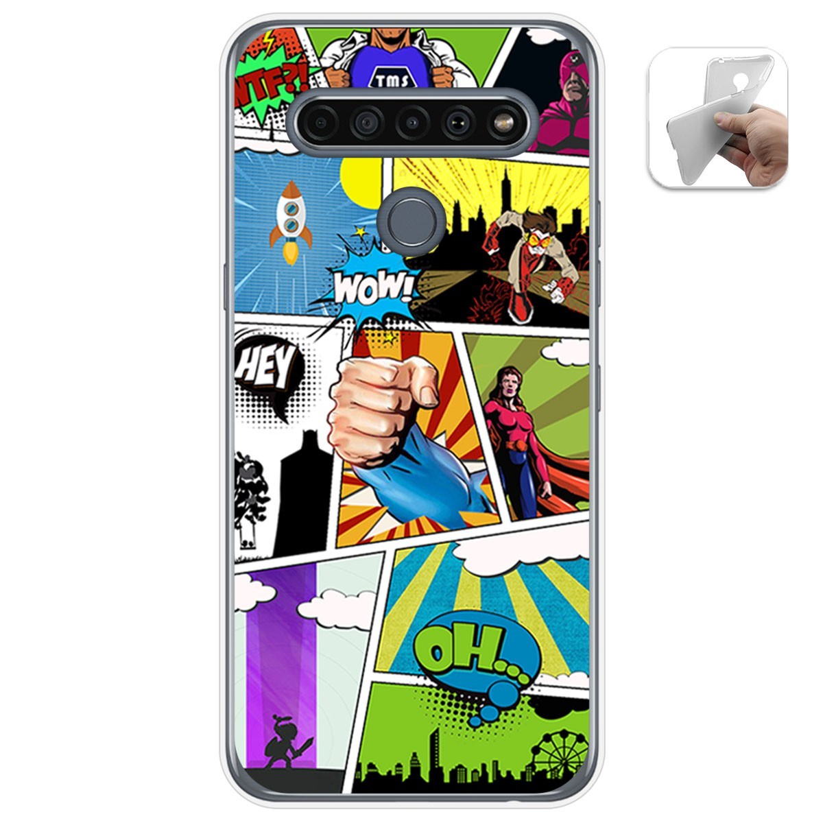Funda Gel Tpu para Lg K61 diseño Comic Dibujos