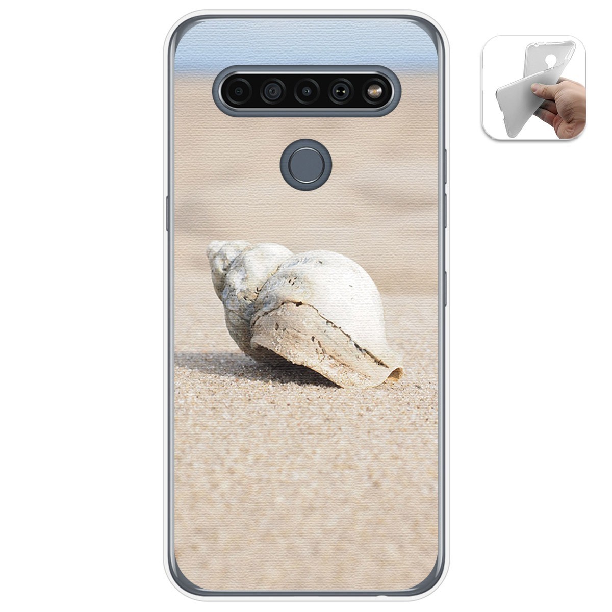 Funda Gel Tpu para Lg K61 diseño Concha Dibujos
