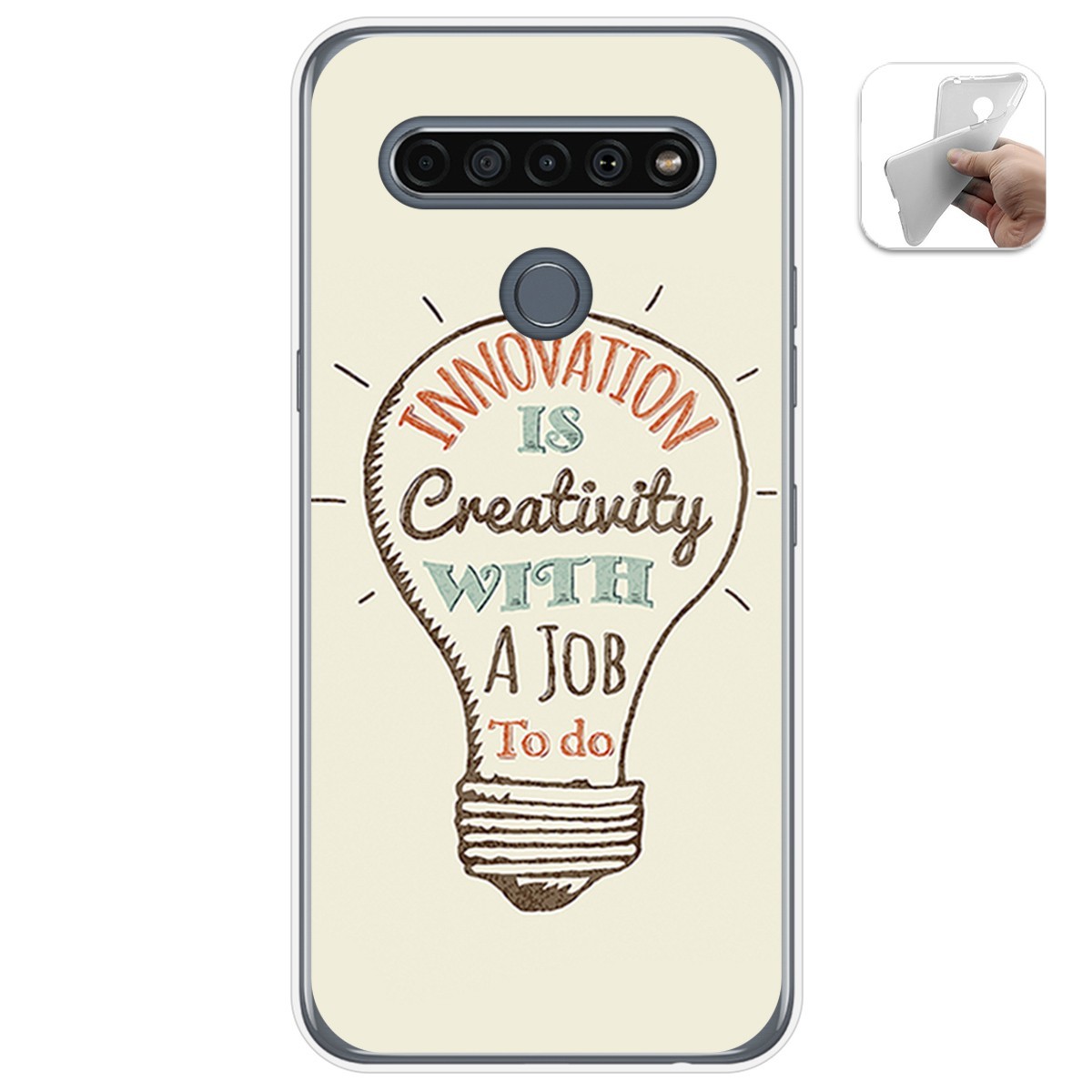 Funda Gel Tpu para Lg K61 diseño Creativity Dibujos
