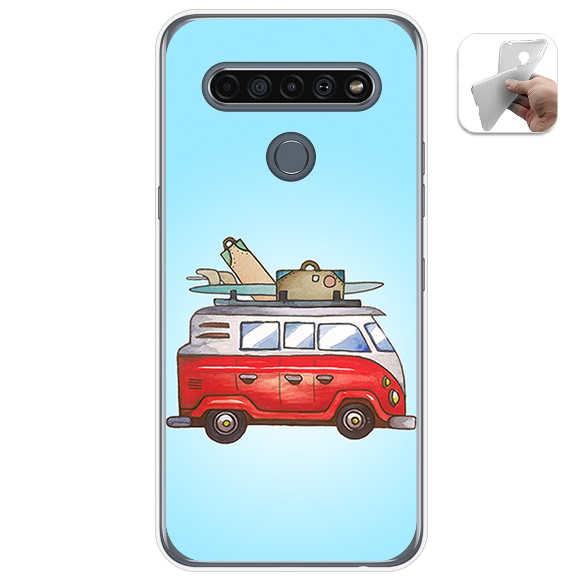 Funda Gel Tpu para Lg K61 diseño Furgoneta Dibujos