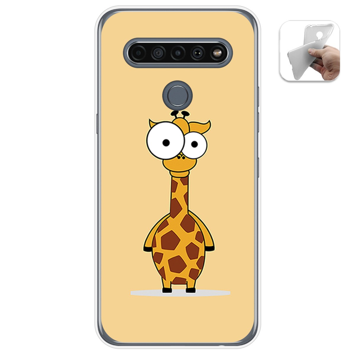 Funda Gel Tpu para Lg K61 diseño Jirafa Dibujos