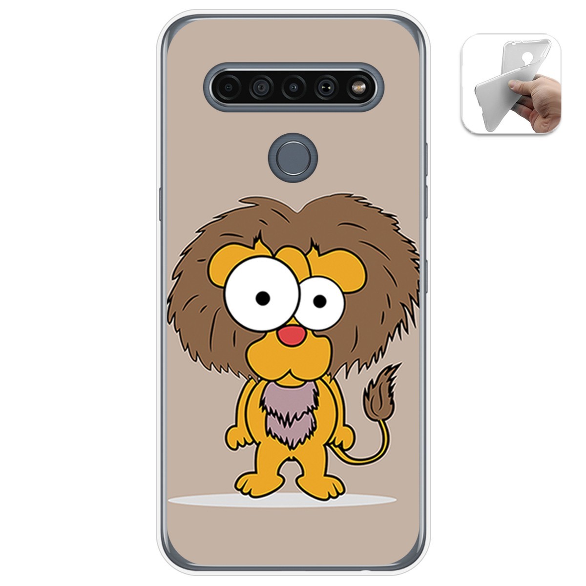Funda Gel Tpu para Lg K61 diseño Leon Dibujos