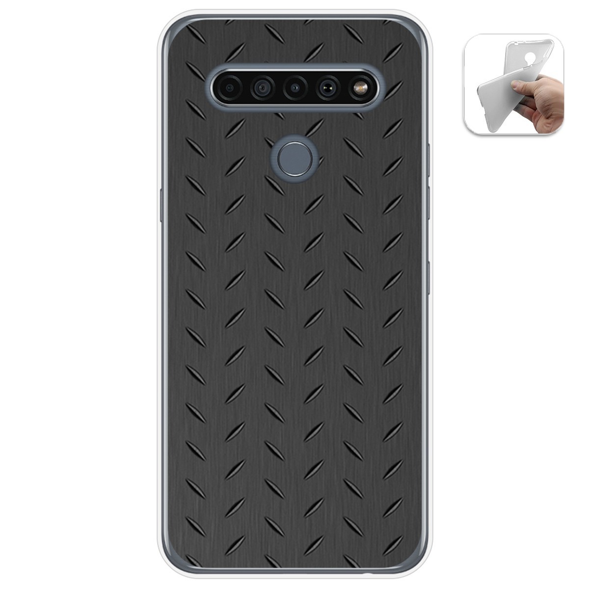 Funda Gel Tpu para Lg K61 diseño Metal Dibujos
