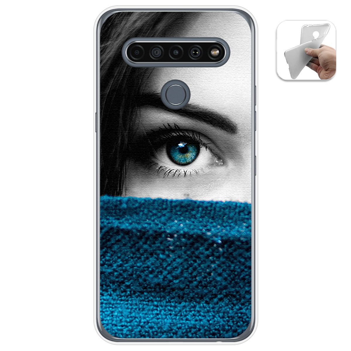 Funda Gel Tpu para Lg K61 diseño Ojo Dibujos