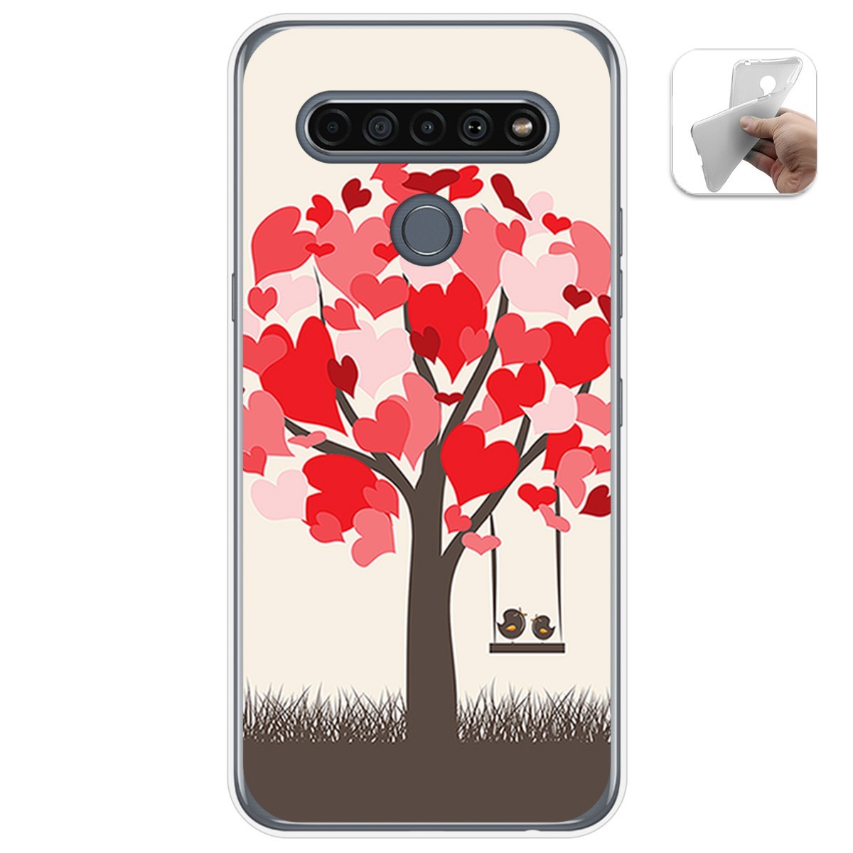Funda Gel Tpu para Lg K61 diseño Pajaritos Dibujos