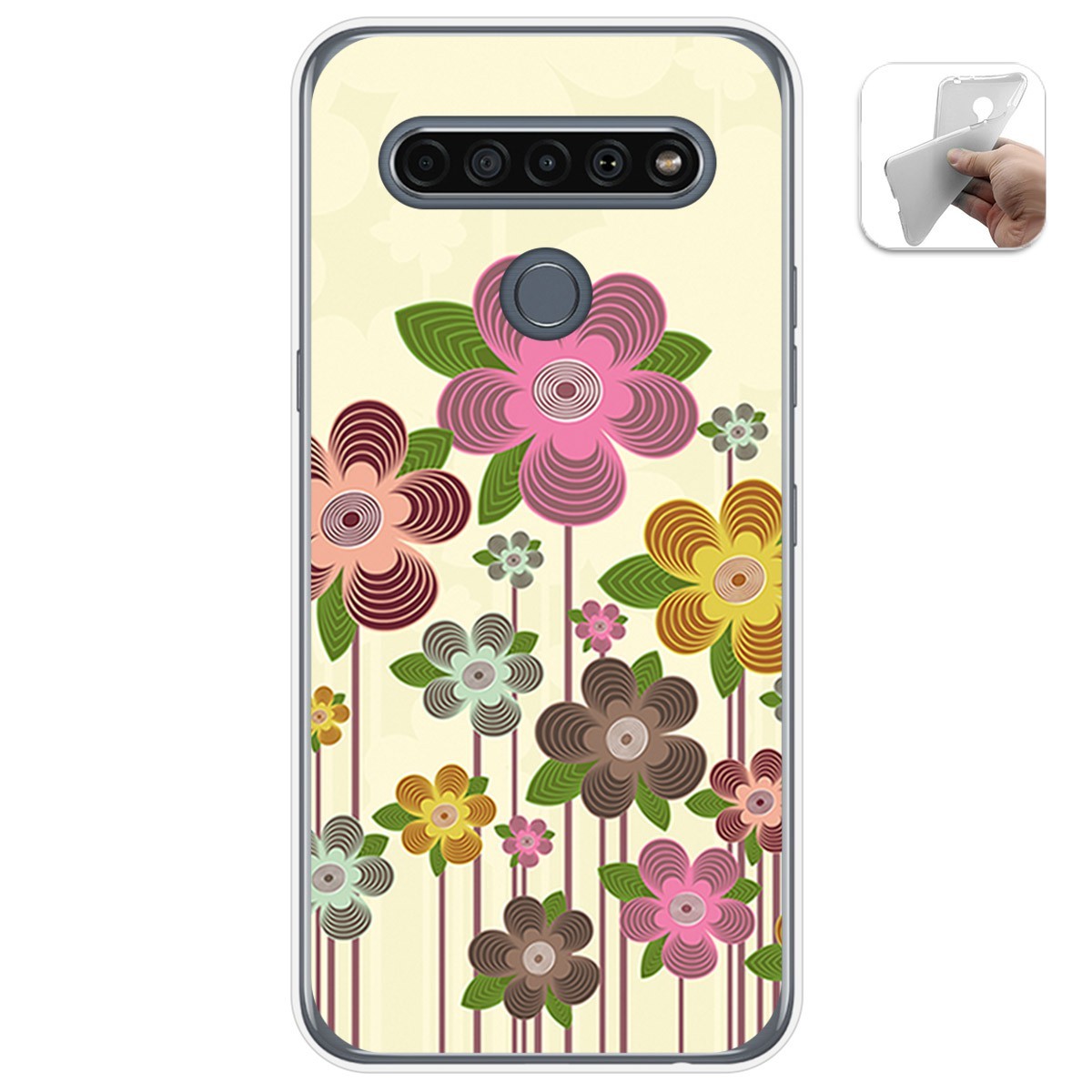 Funda Gel Tpu para Lg K61 diseño Primavera En Flor Dibujos