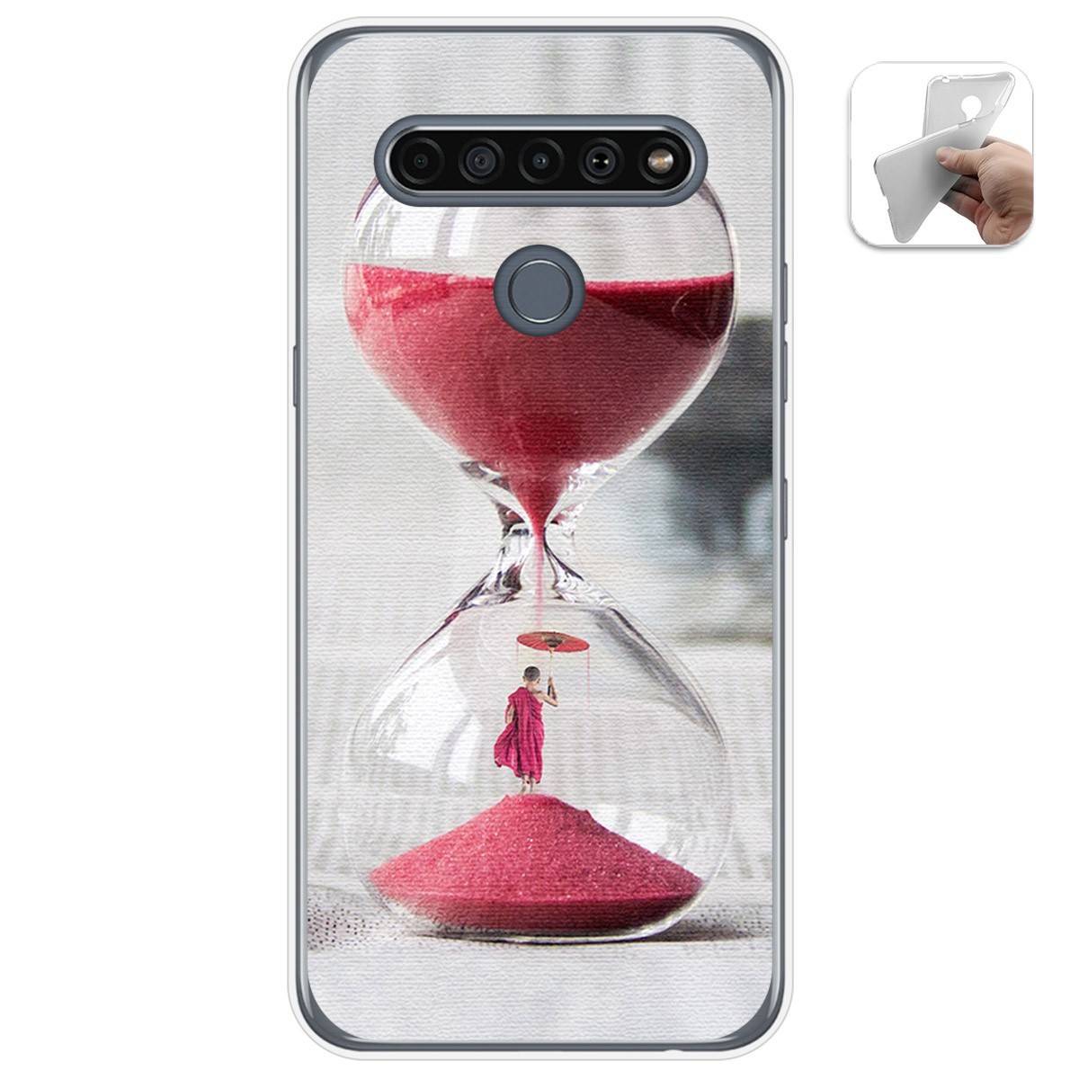 Funda Gel Tpu para Lg K61 diseño Reloj Dibujos