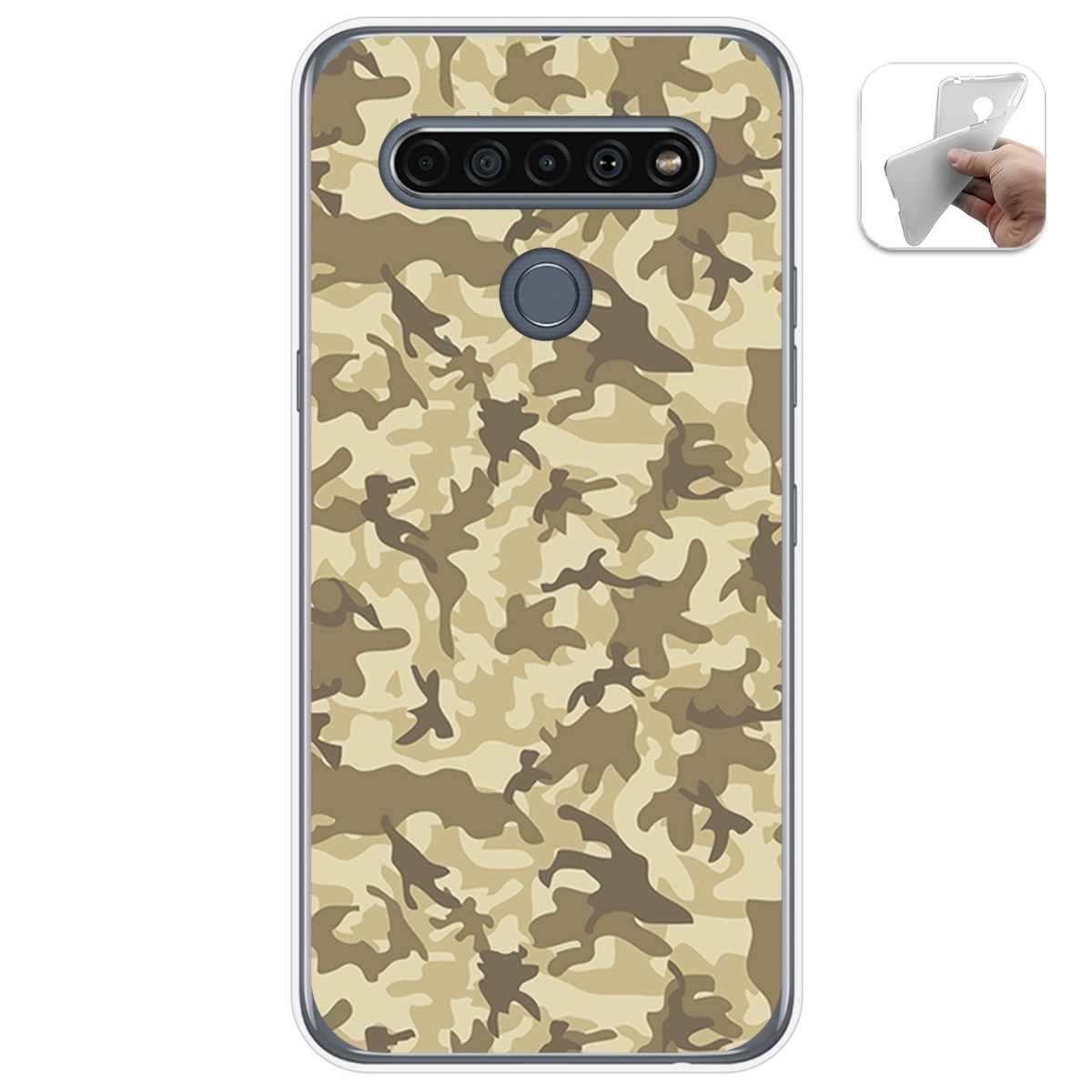 Funda Gel Tpu para Lg K61 diseño Sand Camuflaje Dibujos
