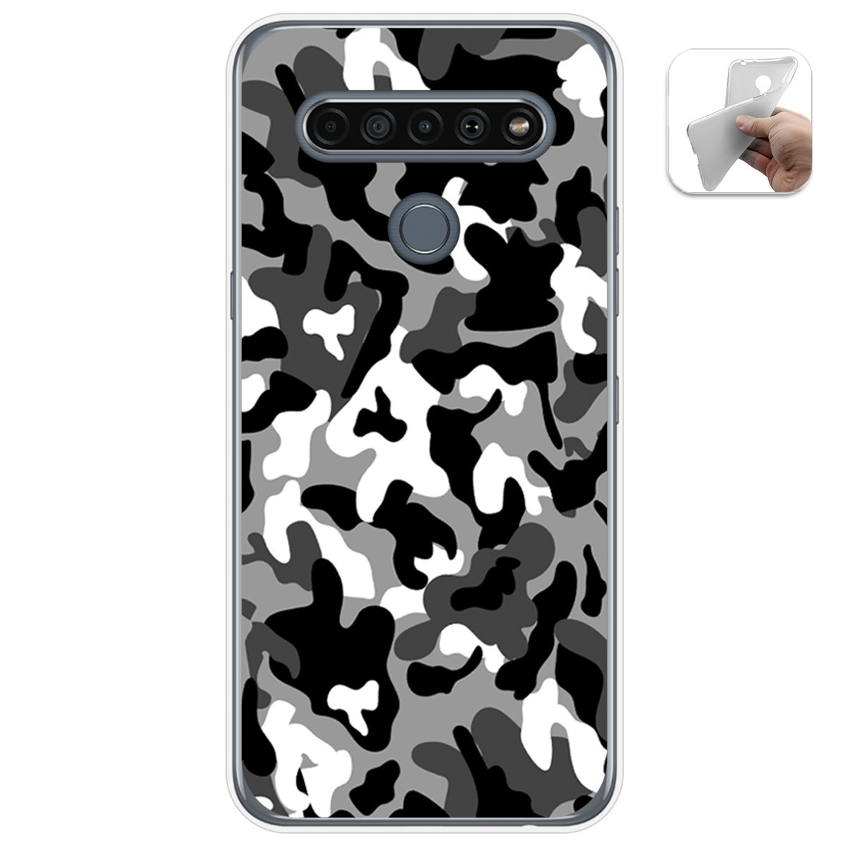 Funda Gel Tpu para Lg K61 diseño Snow Camuflaje Dibujos