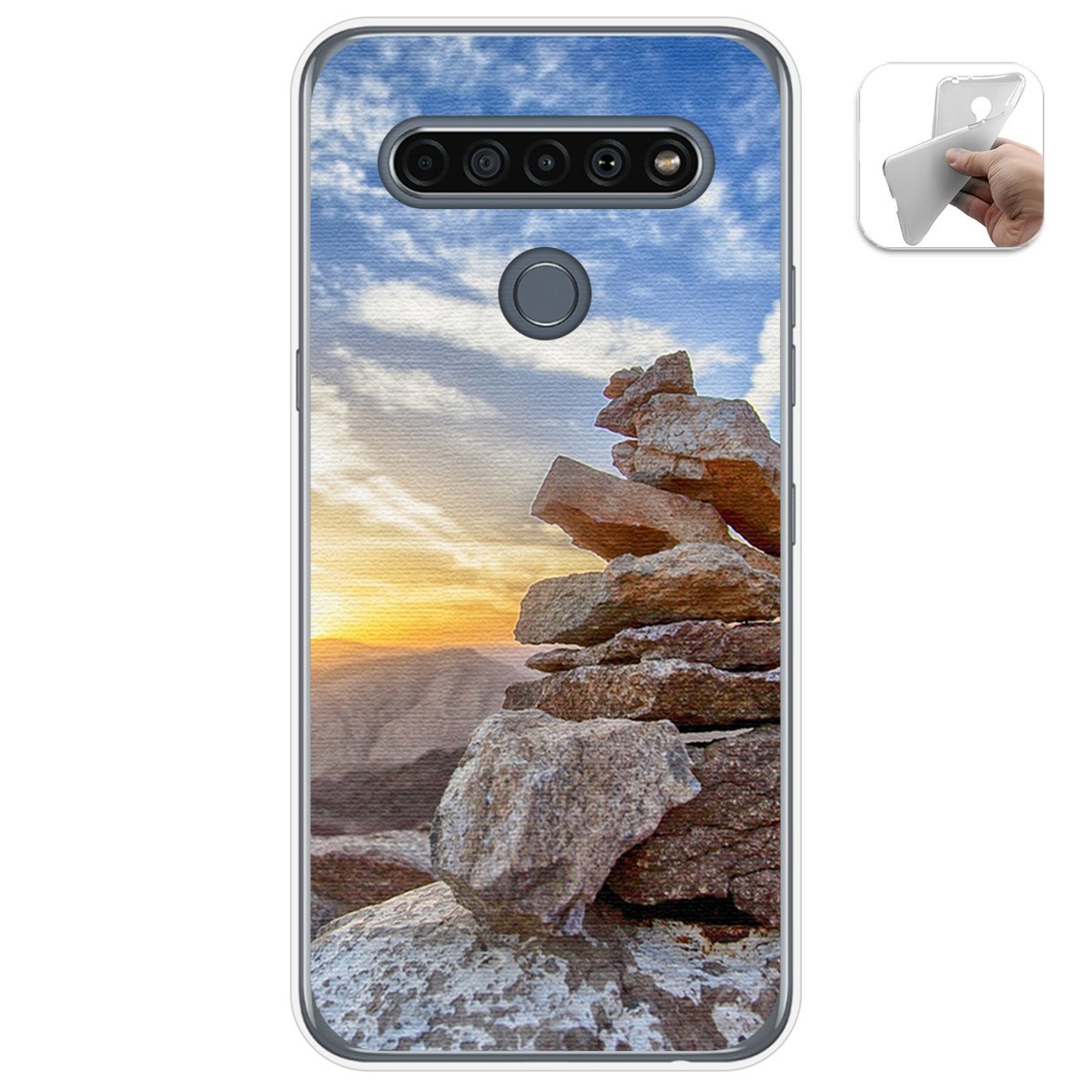 Funda Gel Tpu para Lg K61 diseño Sunset Dibujos