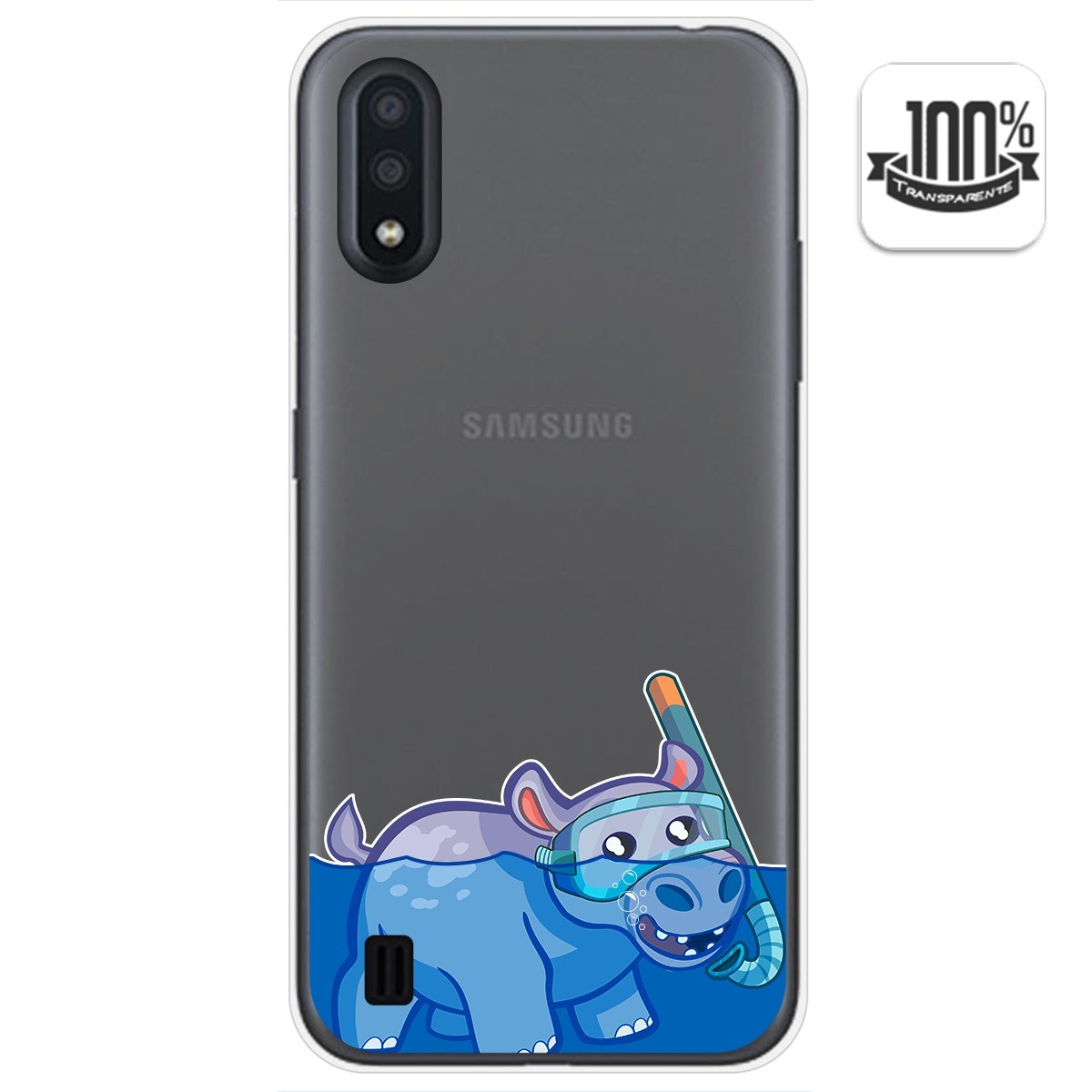Funda Gel Transparente para Samsung Galaxy A01 diseño Hipo Dibujos