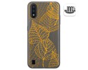 Funda Gel Transparente para Samsung Galaxy A01 diseño Hojas Dibujos