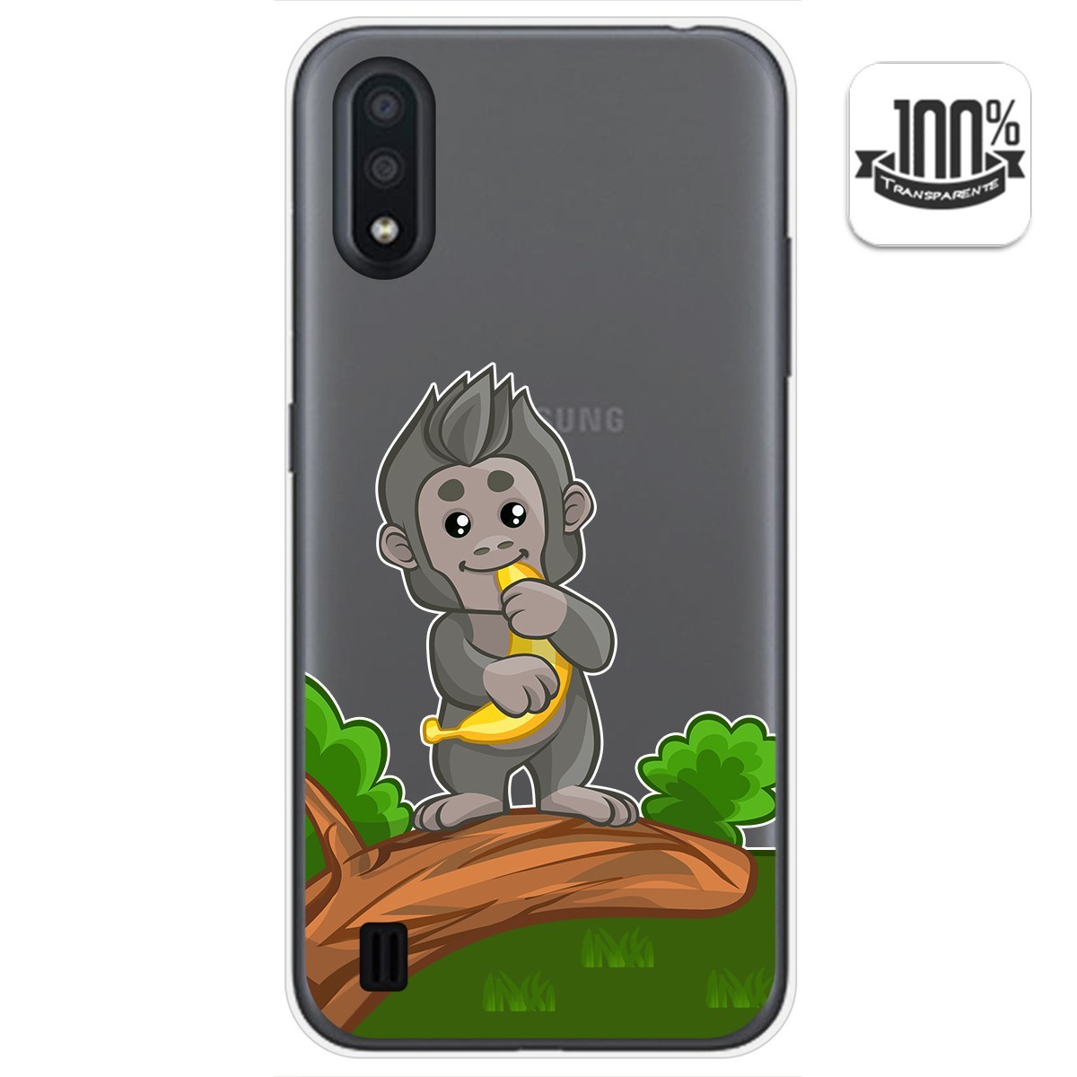 Funda Gel Transparente para Samsung Galaxy A01 diseño Mono Dibujos