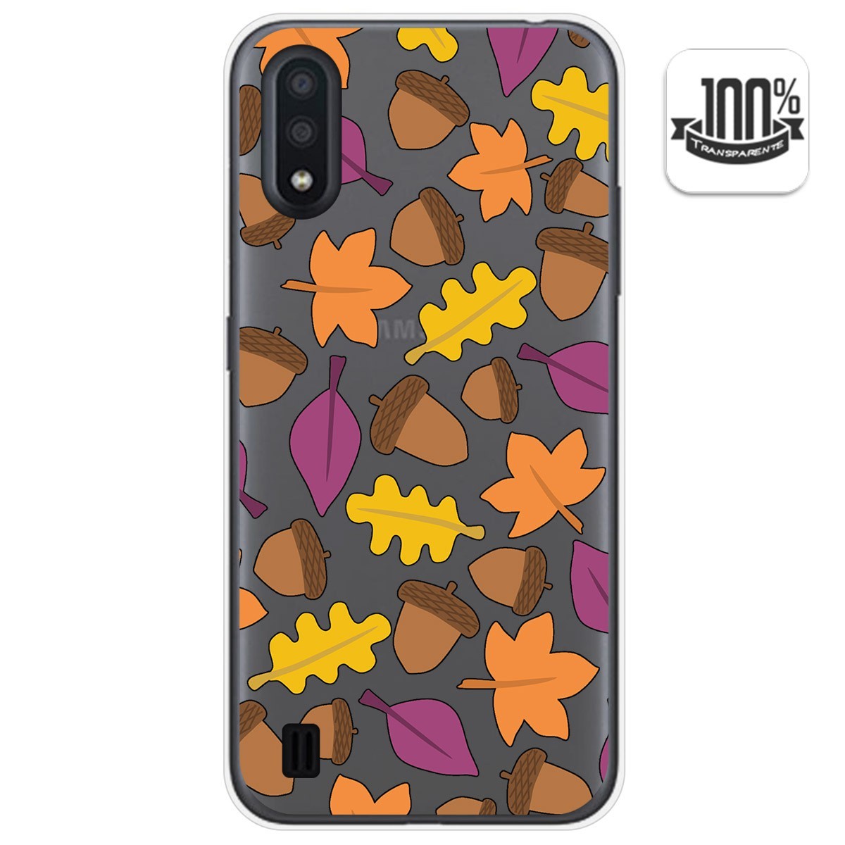 Funda Gel Transparente para Samsung Galaxy A01 diseño Otoño Dibujos