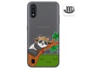 Funda Gel Transparente para Samsung Galaxy A01 diseño Panda Dibujos