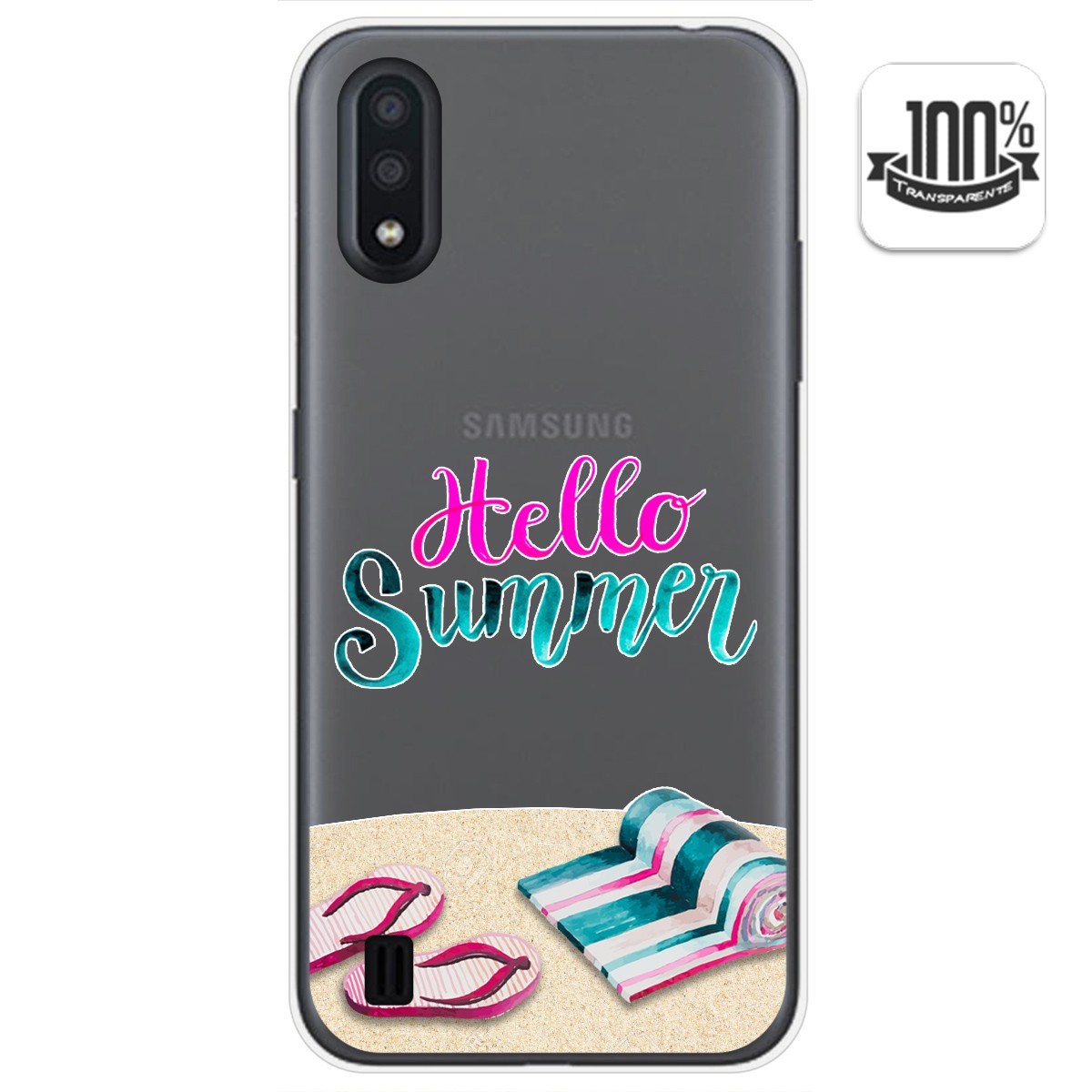 Funda Gel Transparente para Samsung Galaxy A01 diseño Summer Dibujos