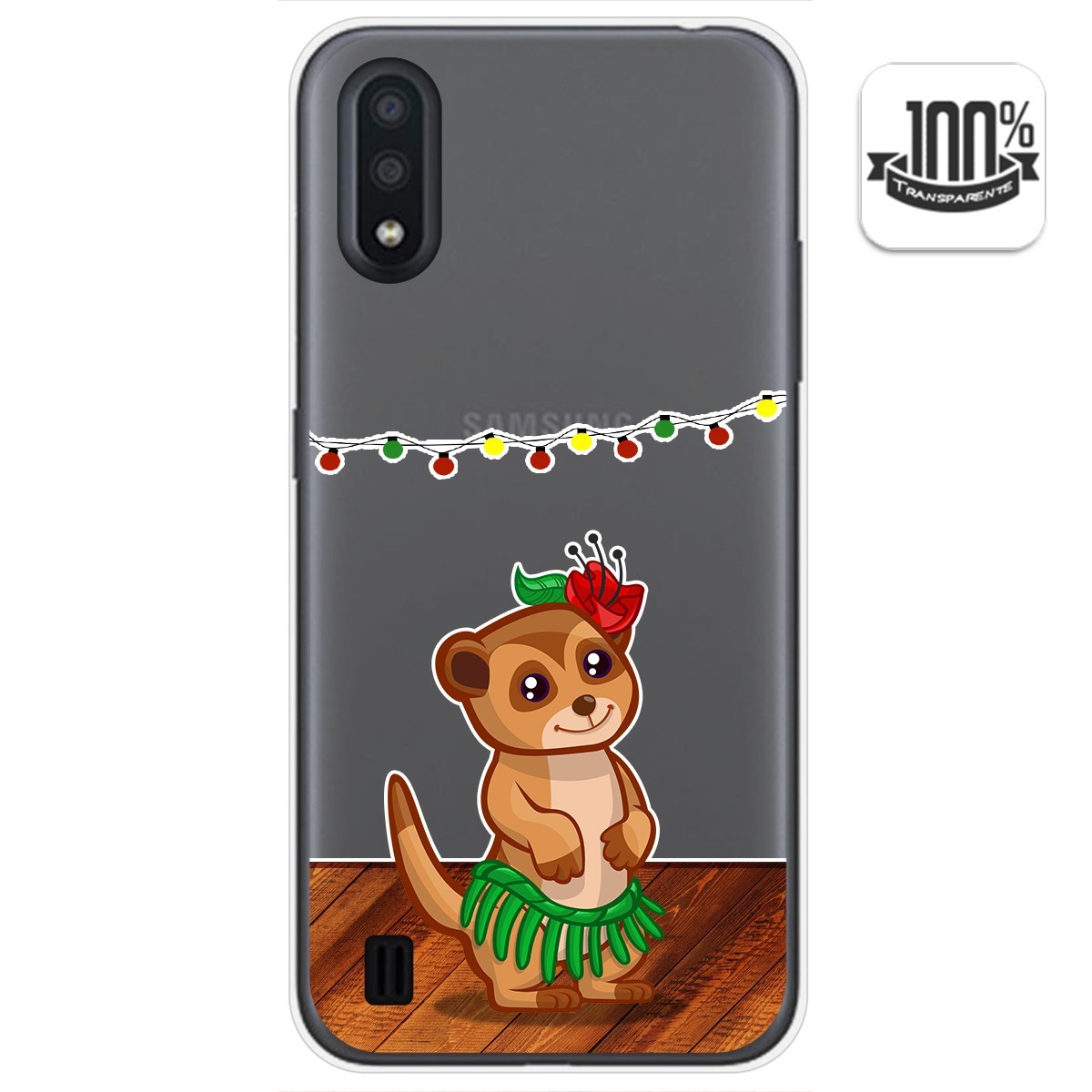 Funda Gel Transparente para Samsung Galaxy A01 diseño Suricata Dibujos