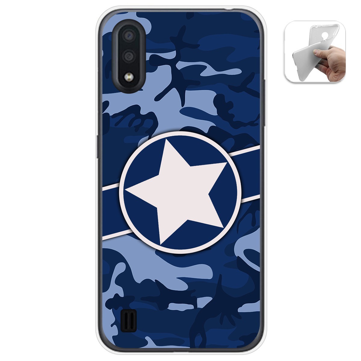 Funda Gel Tpu para Samsung Galaxy A01 diseño Camuflaje 03 Dibujos