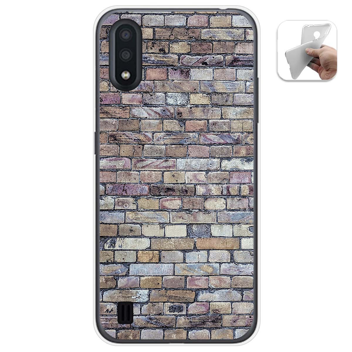 Funda Gel Tpu para Samsung Galaxy A01 diseño Ladrillo 02 Dibujos
