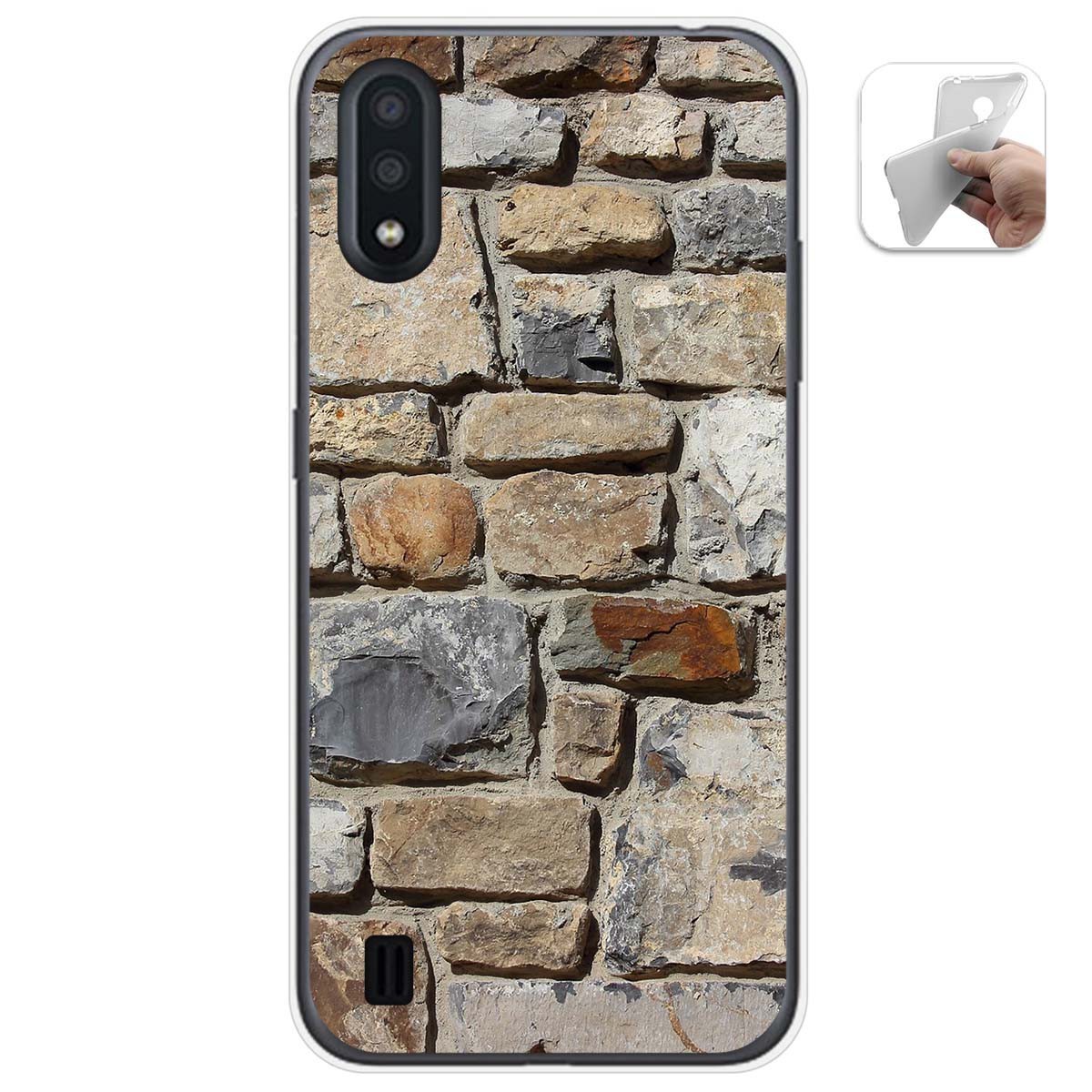 Funda Gel Tpu para Samsung Galaxy A01 diseño Ladrillo 03 Dibujos