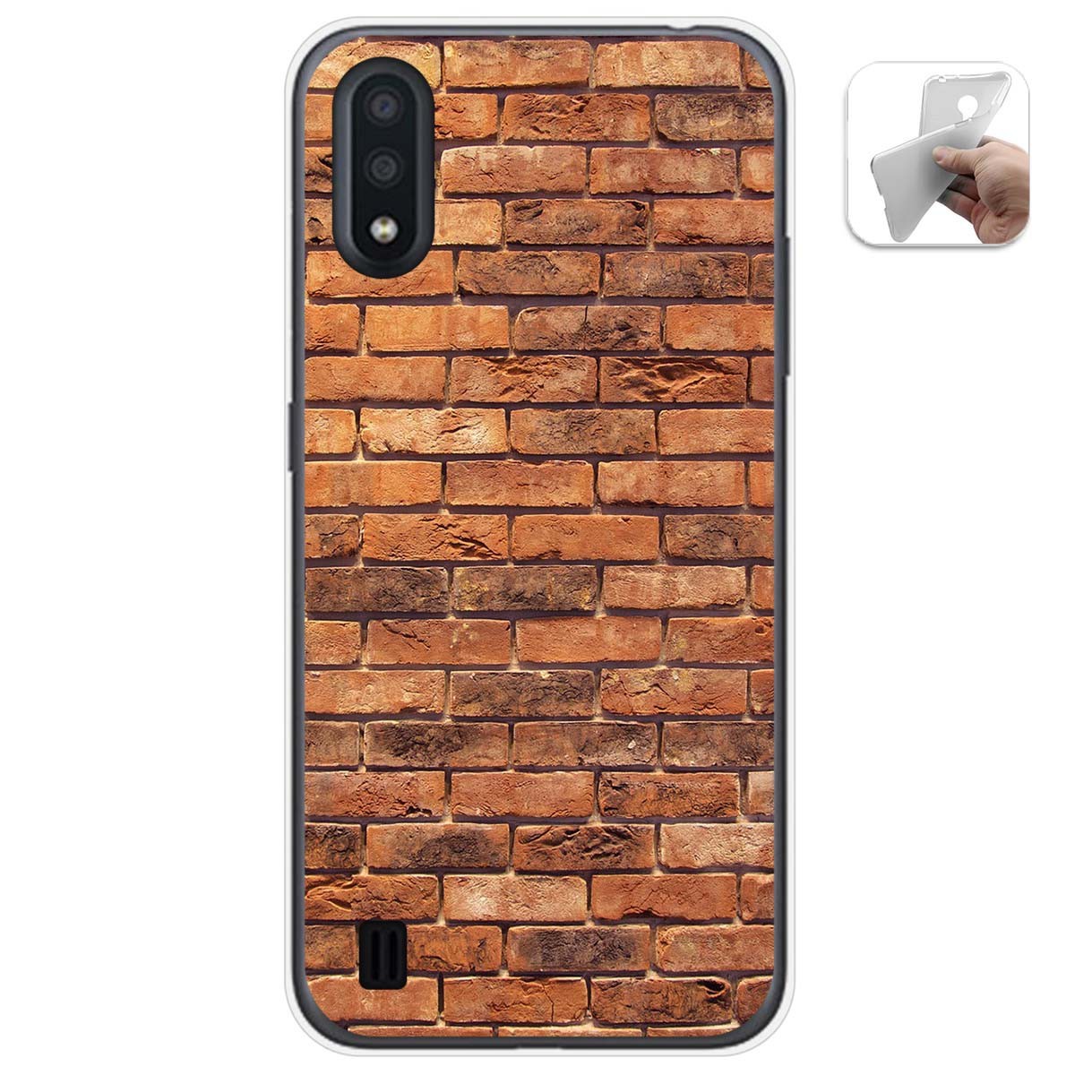 Funda Gel Tpu para Samsung Galaxy A01 diseño Ladrillo 04 Dibujos