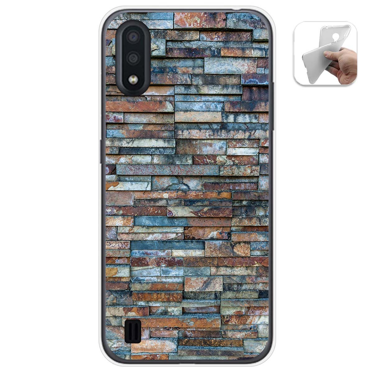 Funda Gel Tpu para Samsung Galaxy A01 diseño Ladrillo 05 Dibujos