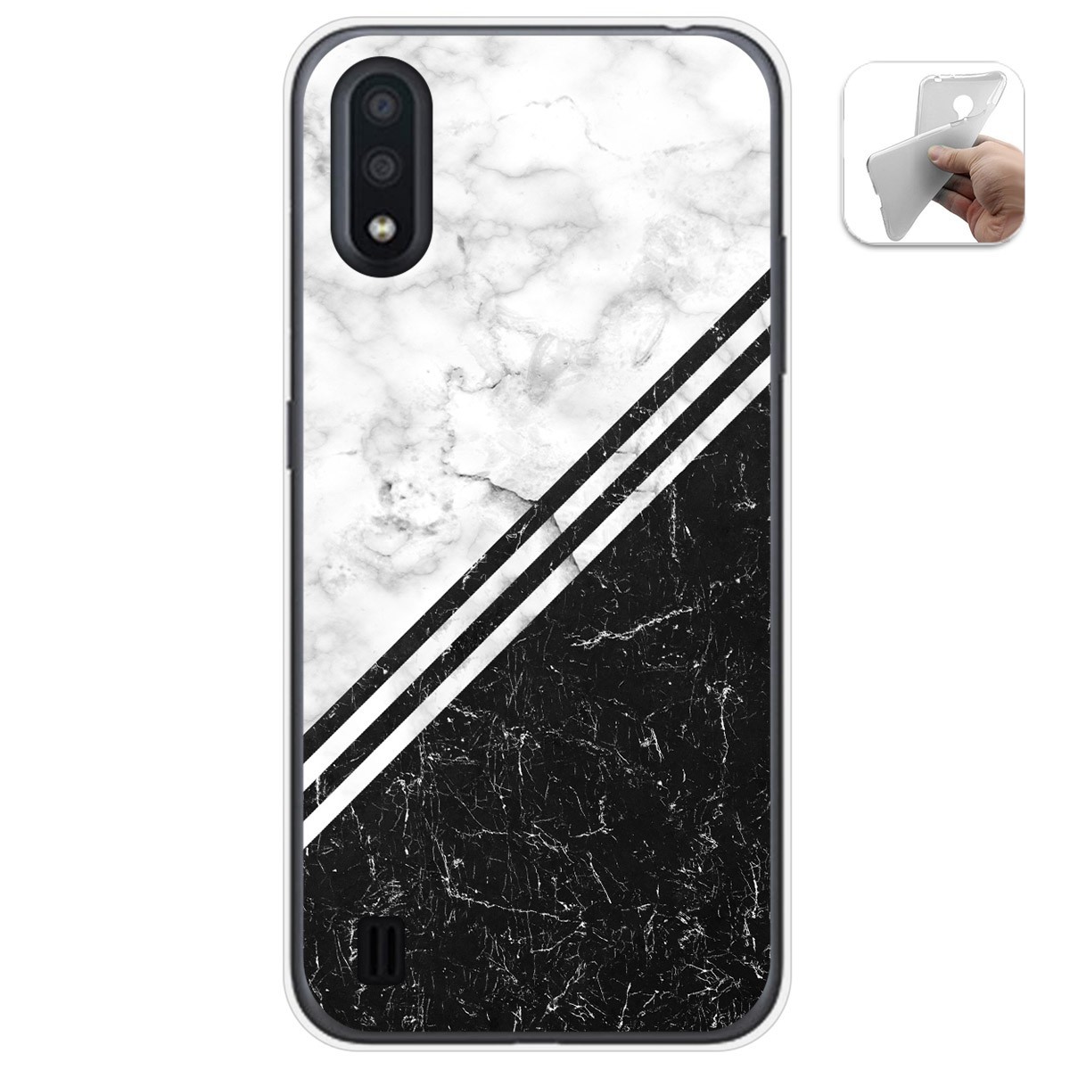 Funda Gel Tpu para Samsung Galaxy A01 diseño Mármol 01 Dibujos