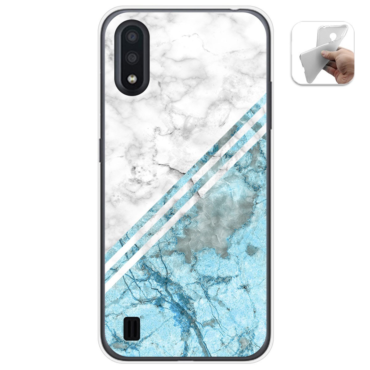 Funda Gel Tpu para Samsung Galaxy A01 diseño Mármol 02 Dibujos
