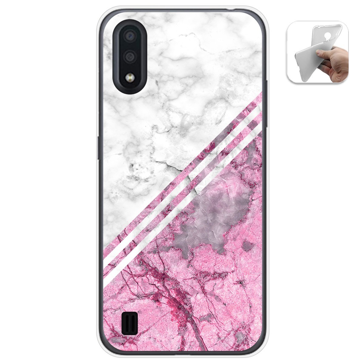 Funda Gel Tpu para Samsung Galaxy A01 diseño Mármol 03 Dibujos