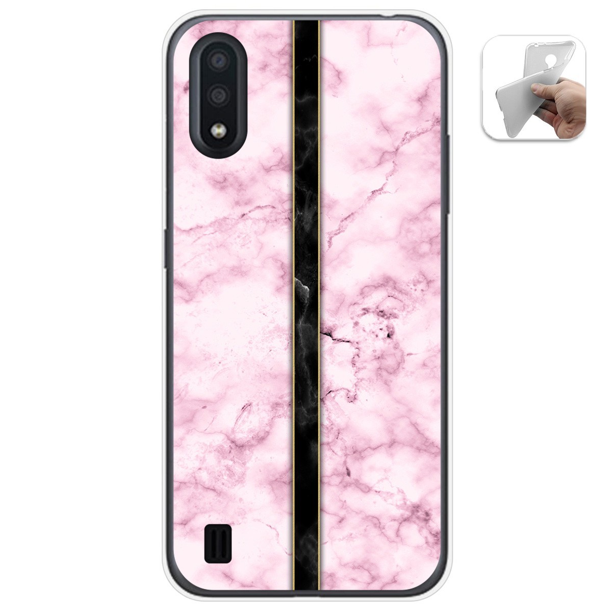 Funda Gel Tpu para Samsung Galaxy A01 diseño Mármol 04 Dibujos