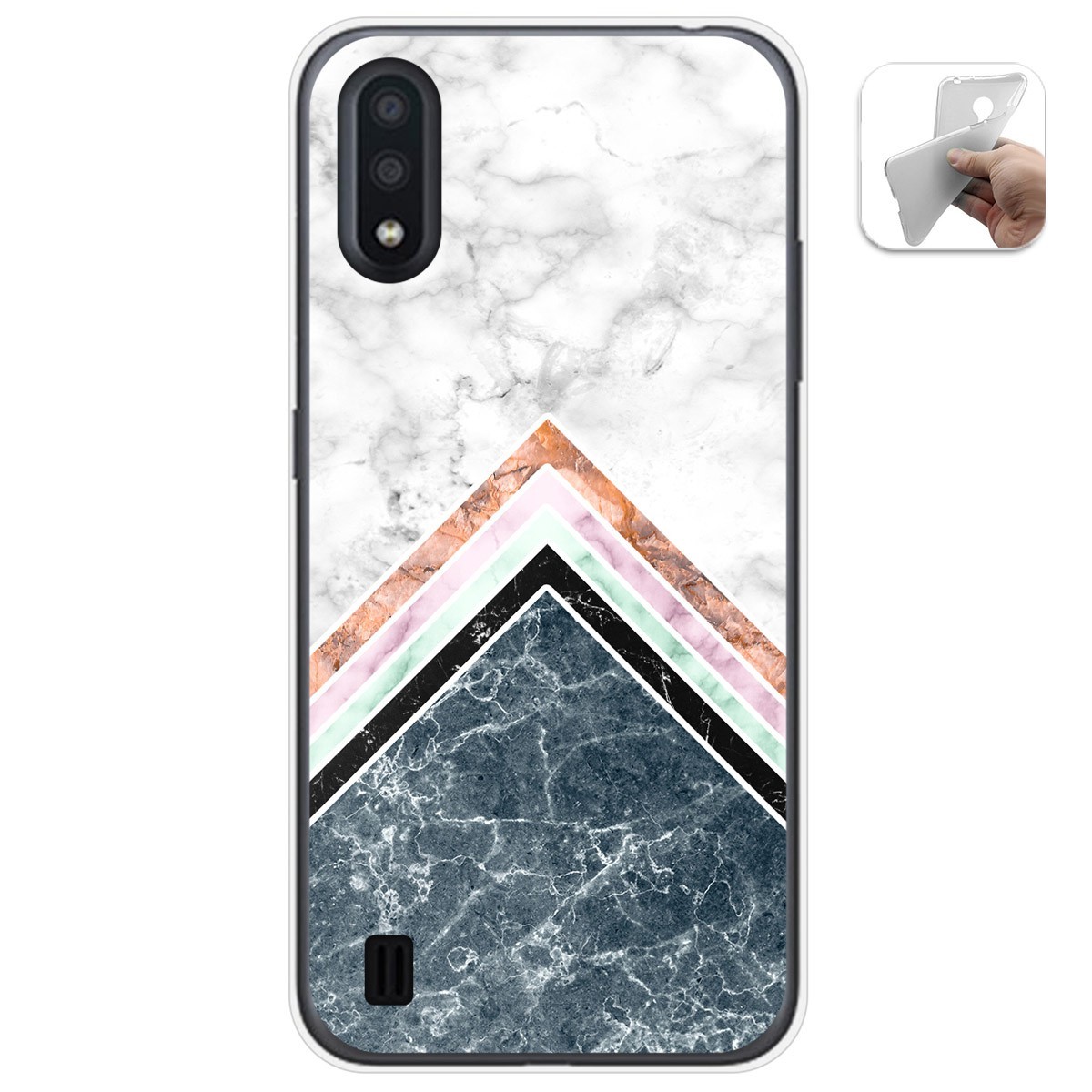 Funda Gel Tpu para Samsung Galaxy A01 diseño Mármol 05 Dibujos